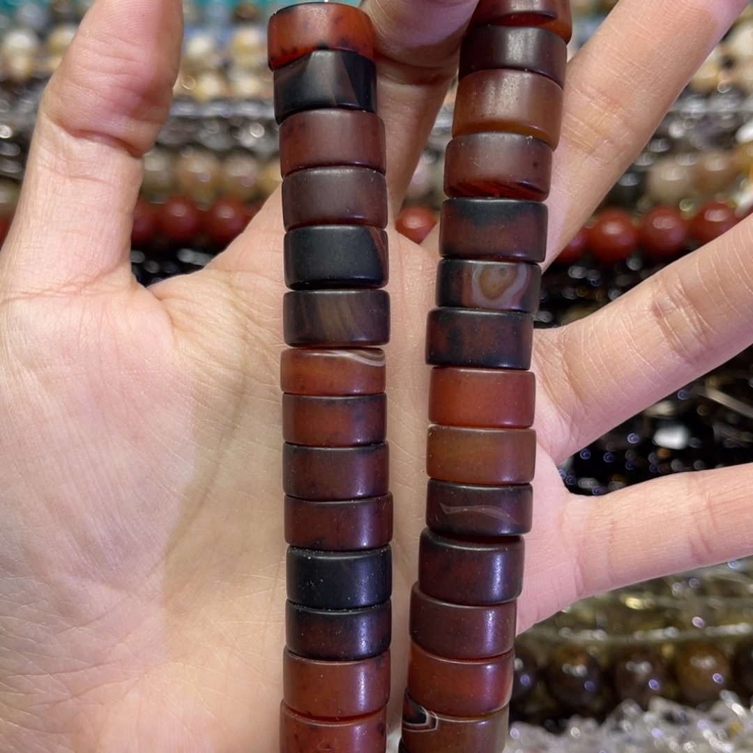 玛瑙/玉髓散珠老玛瑙卡14.8一条