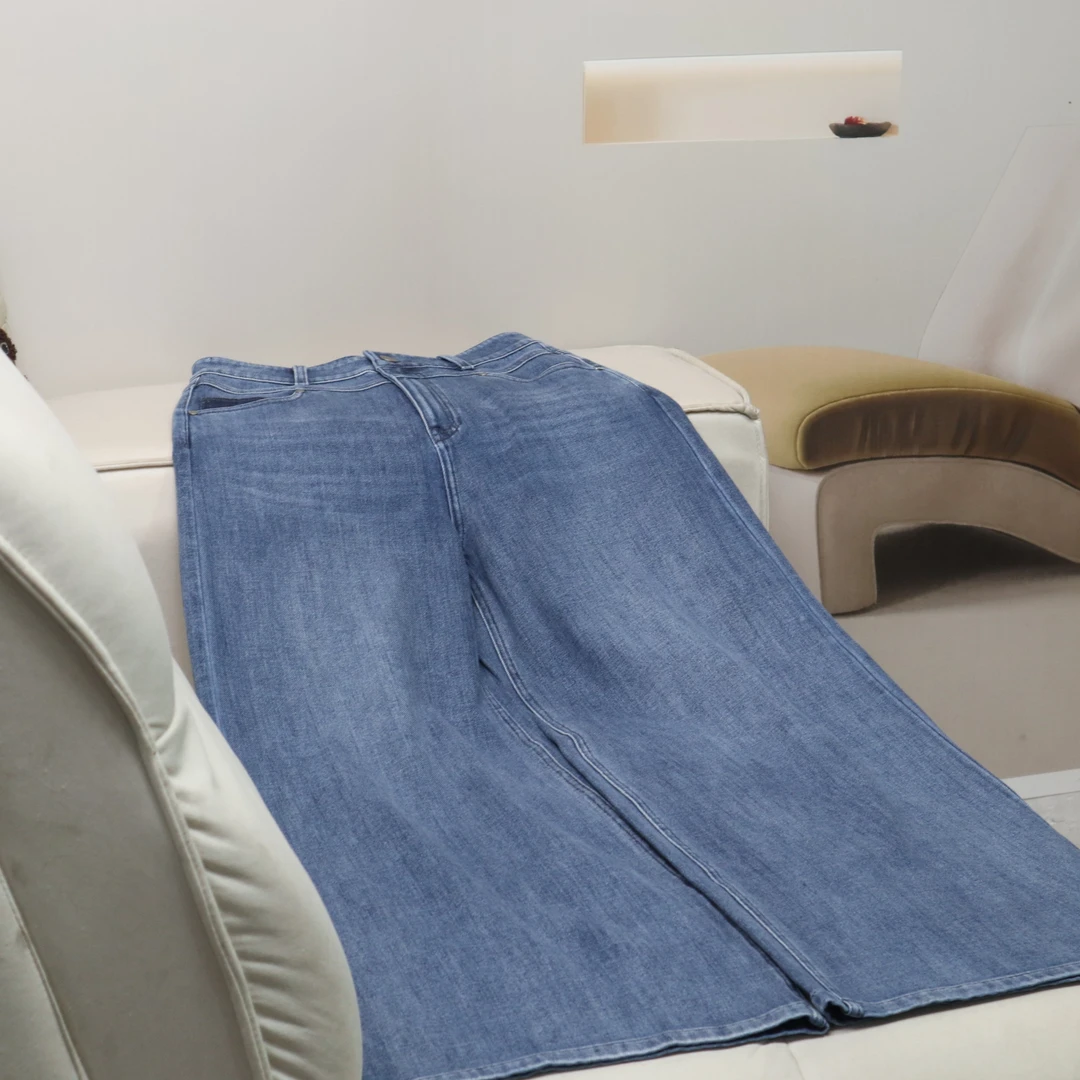 【12597】高品质原创设计蓝色百搭牛仔裤星