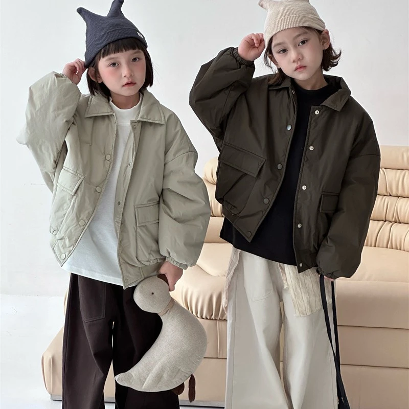 2025秋冬季新款休闲宽松女童加棉外套儿童外套