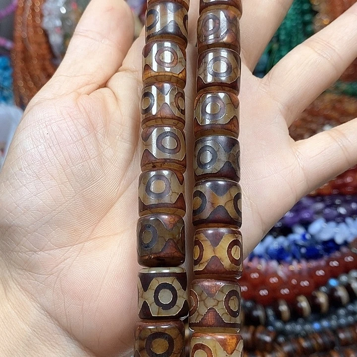 玛瑙/玉髓未镶嵌珠宝半成品玛瑙天珠卡14mm10颗