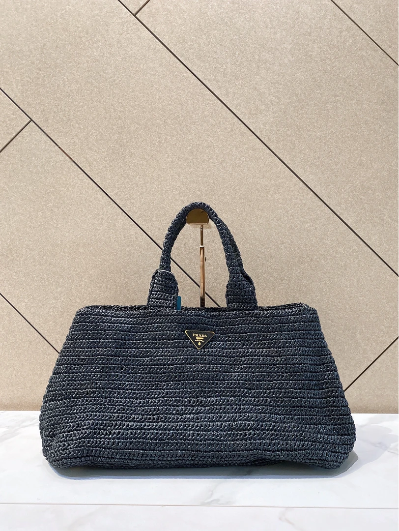 95新 Prada/普拉达 帝爵鹏哥直播专享/Prada/黑色编织手提包