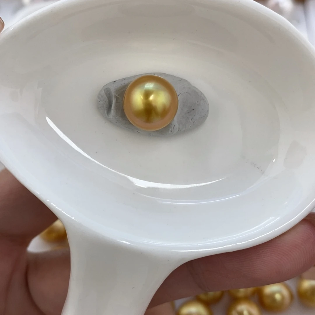 未镶嵌裸珠海水珍珠金珠单珠10.9