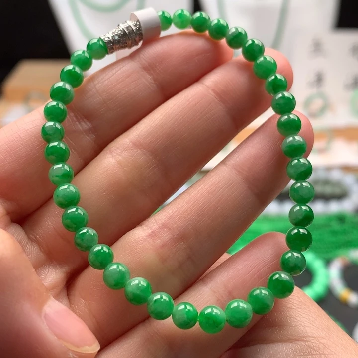 翡翠未镶嵌手串天然缅甸A货翡翠