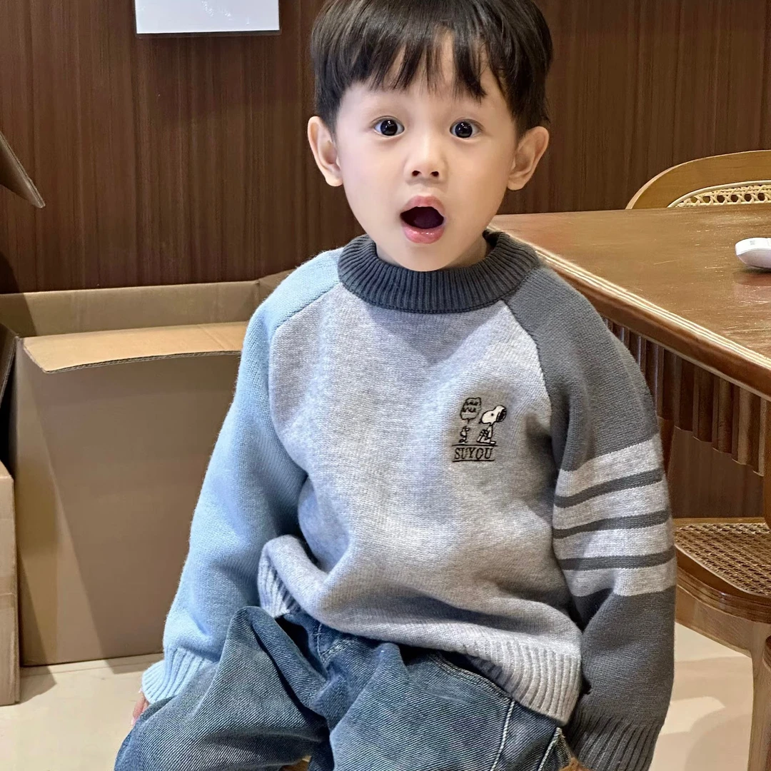 【史努比毛衣】2025加厚新款可爱心童装小童宝宝宽松