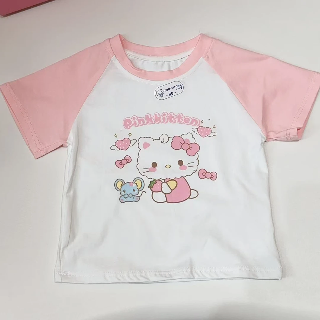 左-【53230-18粉色凯蒂猫】T恤