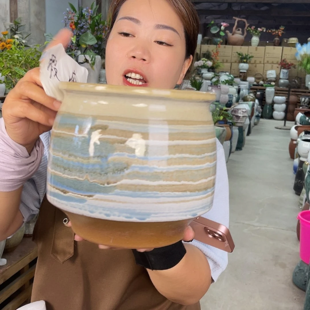 紫砂花盆高度18口径18瑕疵