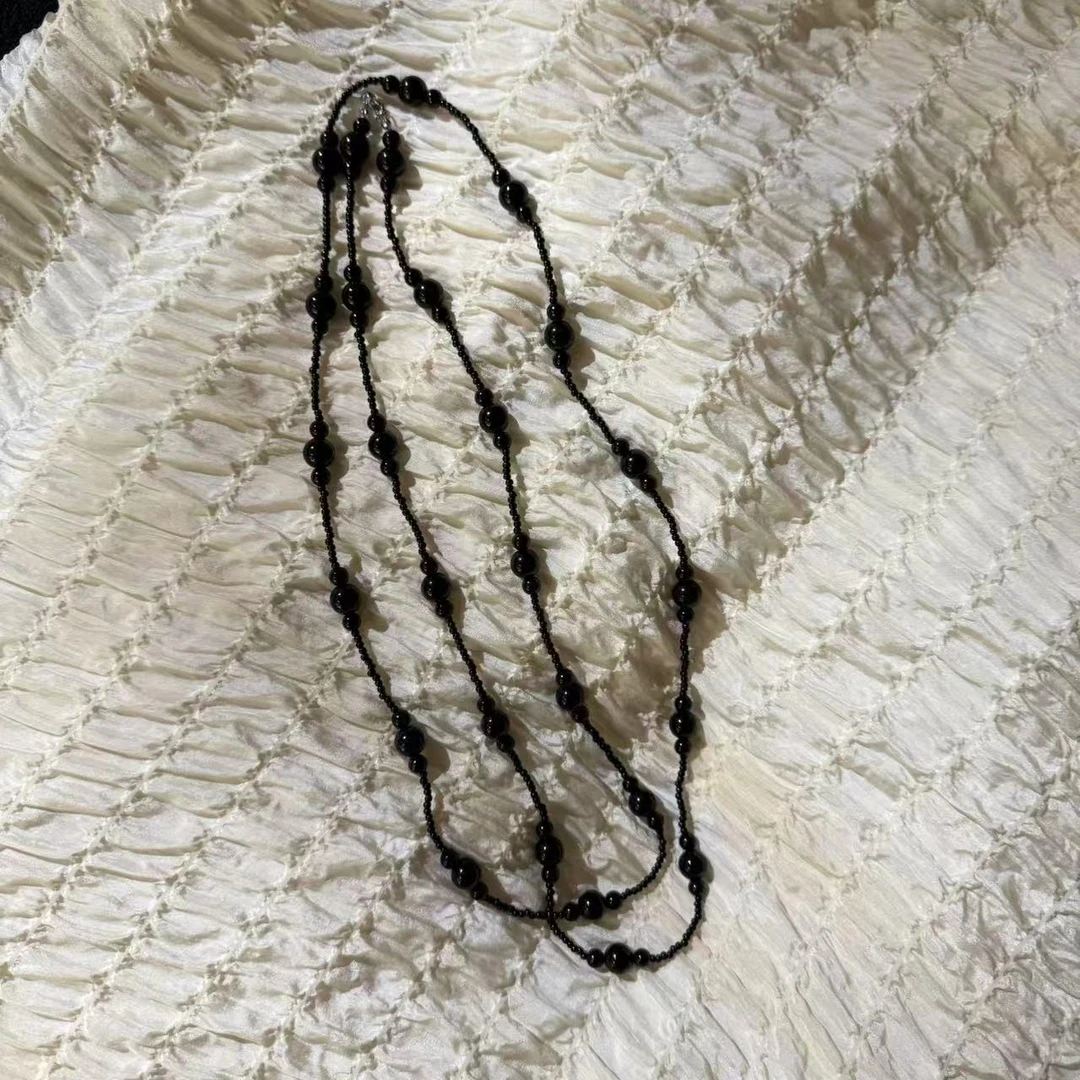 非金属仿珍珠项链 多层珍珠腰带配饰连衣裙可调节长度优雅百搭