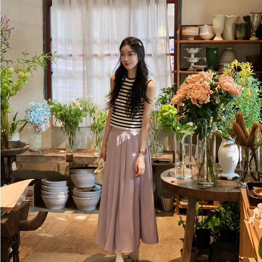 OUDOCKEE 鸥鸥【香芋裙】香芋紫半身裙纯色气质 B2502X308T