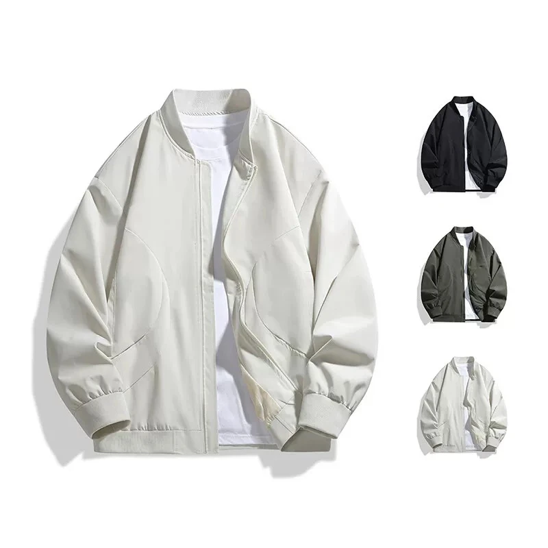 棒球领帅气夹克男士宽松潮流外套秋季春季情侣工装飞行夹克
