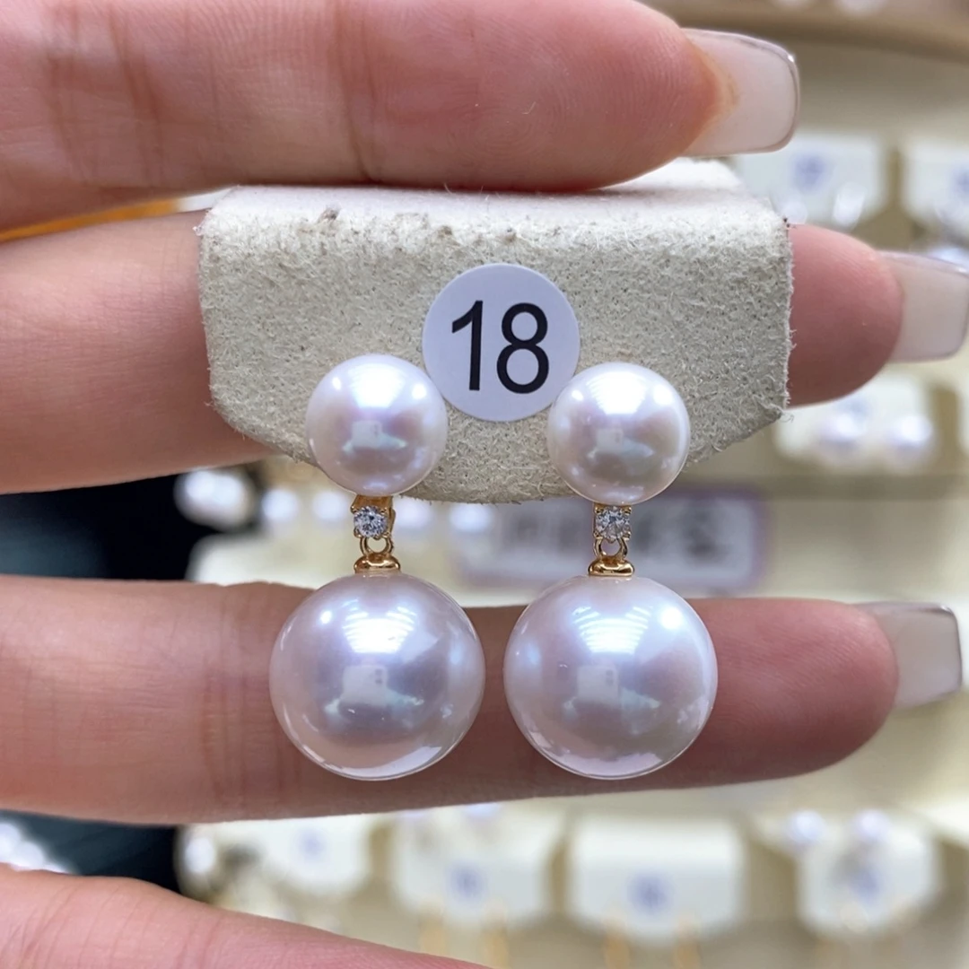 淡水珍珠耳饰银S925镶嵌