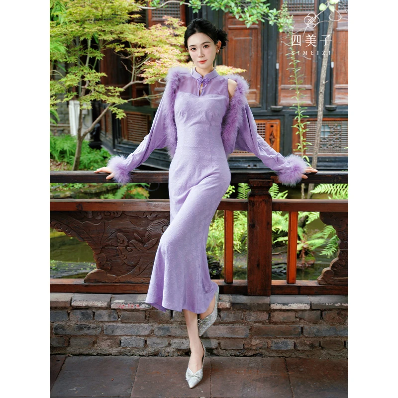 四美子【玫瑰花语】秋季新款新中式性感时尚显瘦复古爆款优雅套装