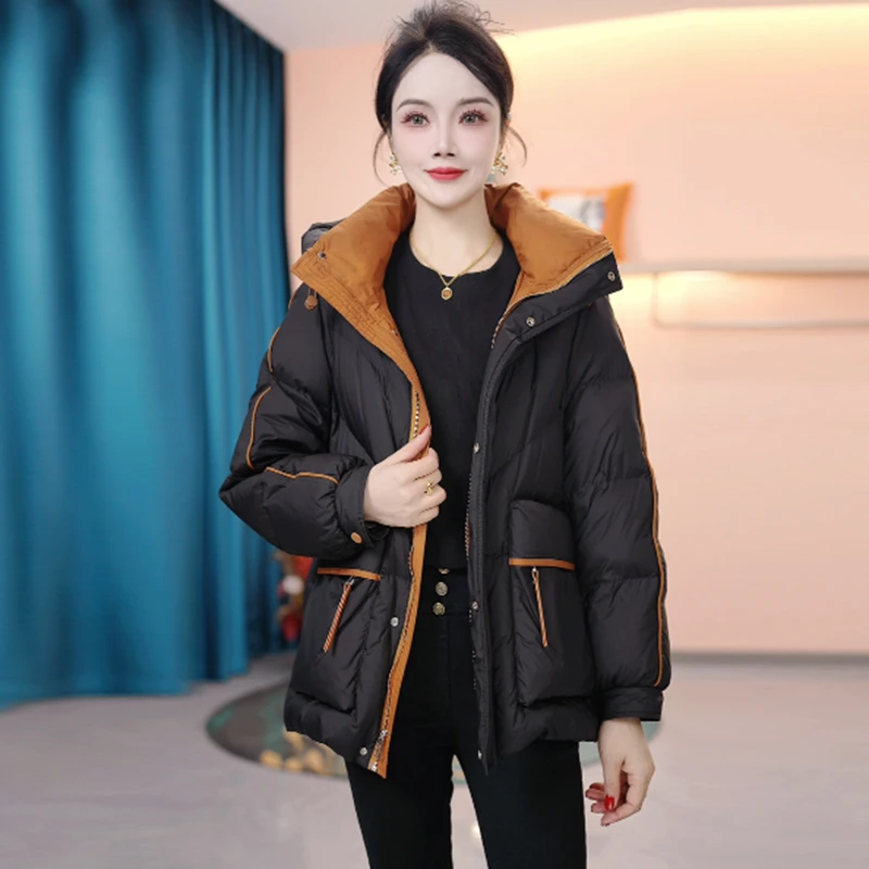 2025年秋冬新款时尚洋气宽松保暖加厚显瘦羽绒服【SJYF3913】