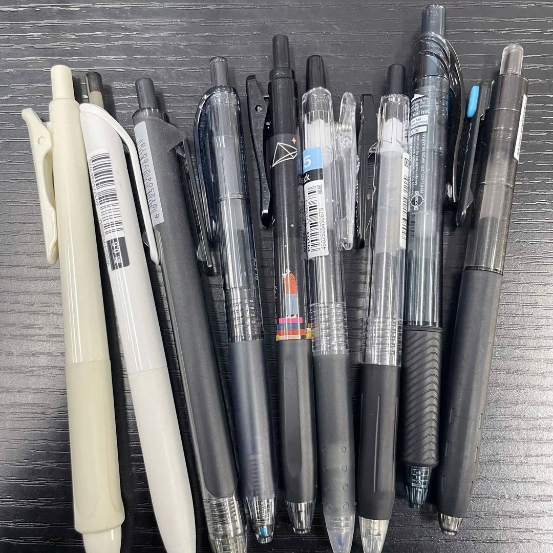 小钰9支黑色墨水斑马斑马百乐等品牌中性笔考试刷题