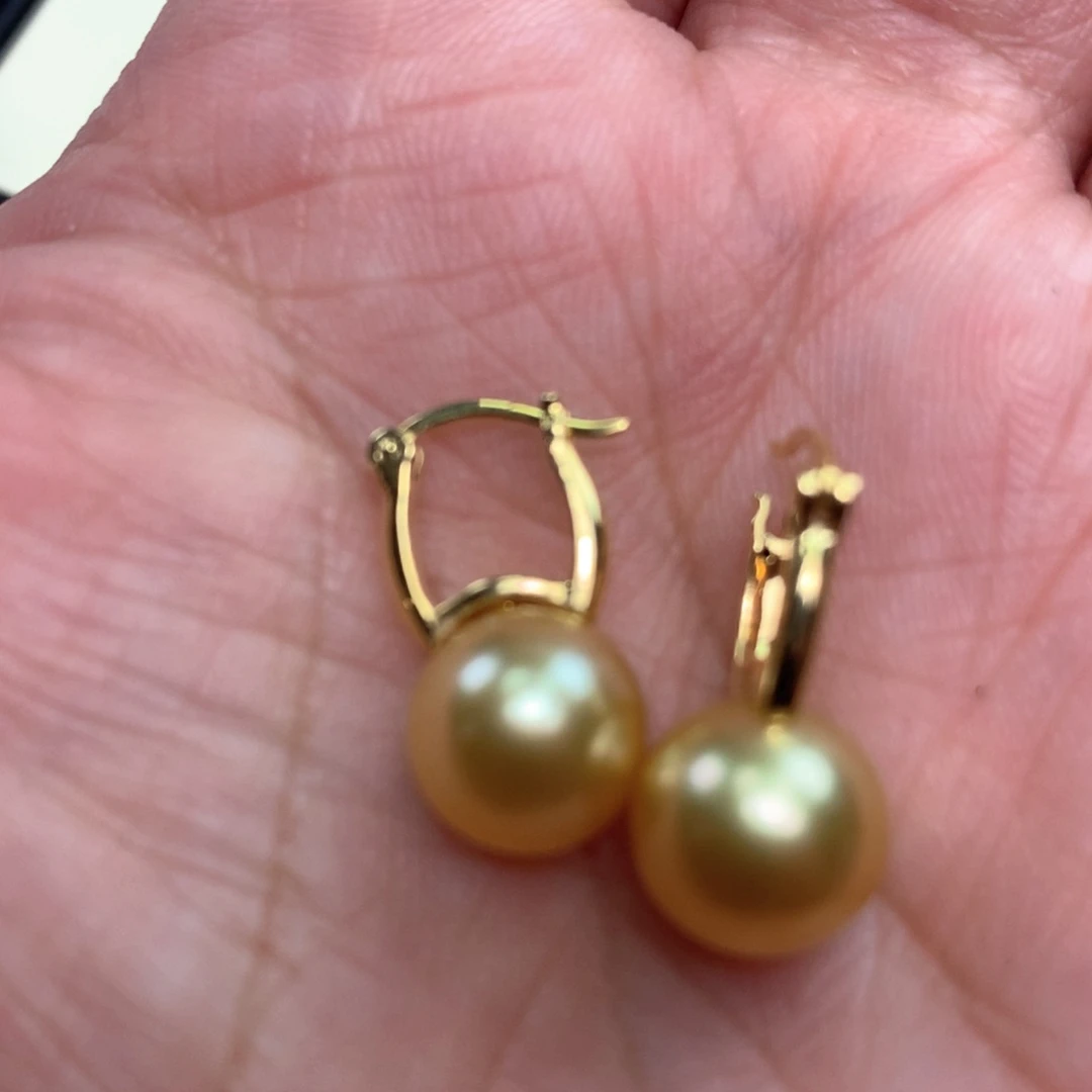海水珍珠耳饰18K金镶嵌