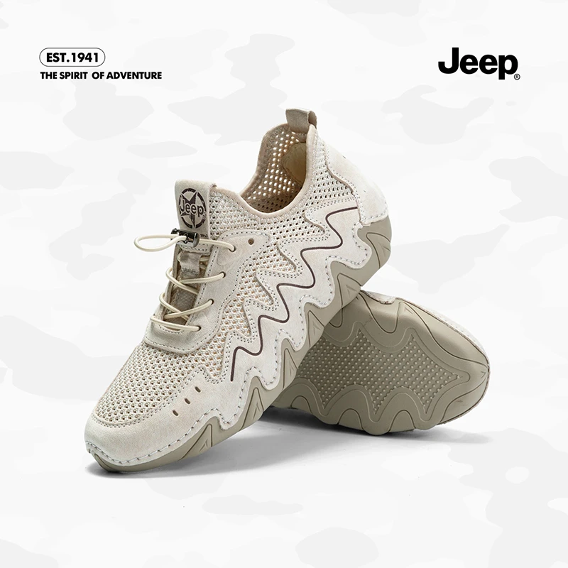 【Jeep/吉普】厚底老爹鞋女鞋轻便休闲鞋2025秋季新款免系带运动鞋