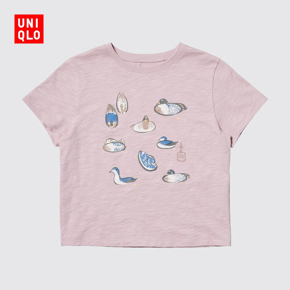 优衣库女装UT Edo Kawaii印花短袖T恤竹节纱25春夏新款480168