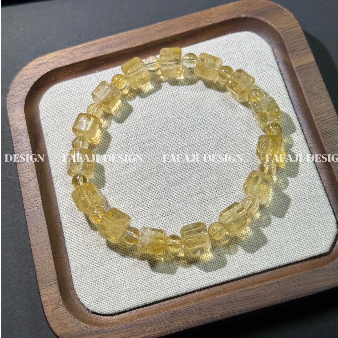 【万两】黄阿赛黄色串珠手链时尚百搭手串diy