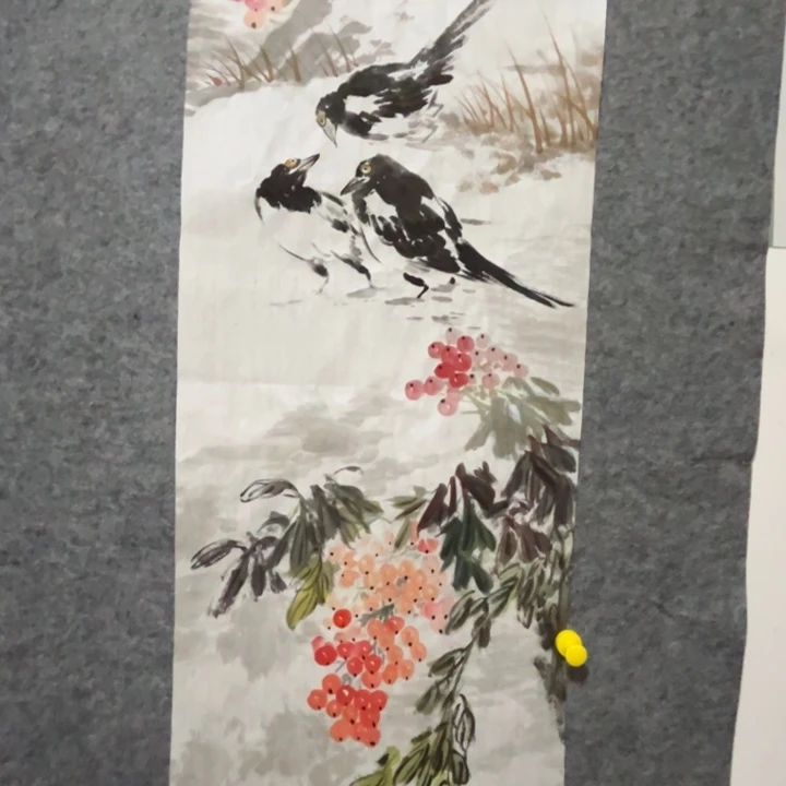 竖款大鱼书画艺术作品