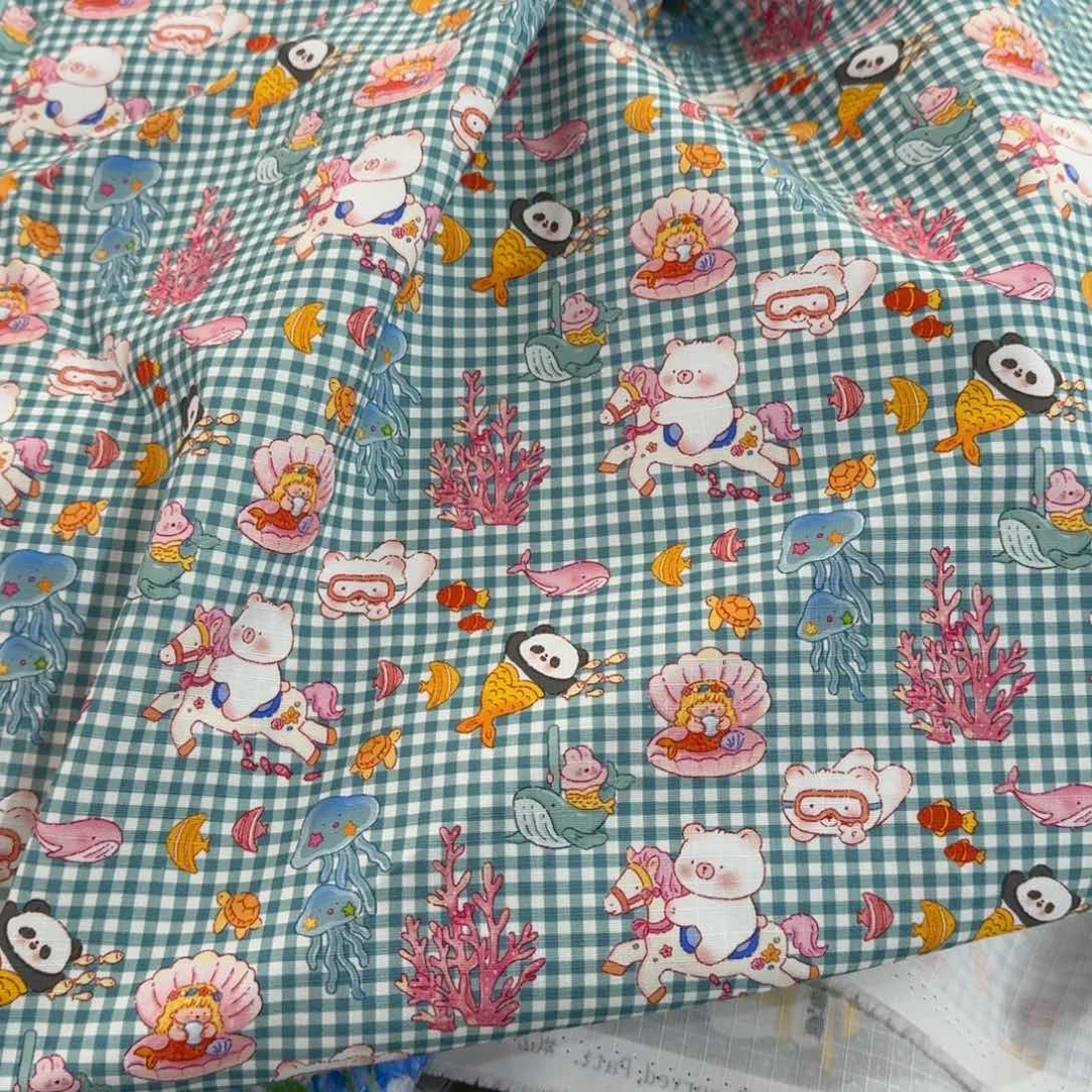 棉纯棉提花格子细帆布1米价X1.5米宽B