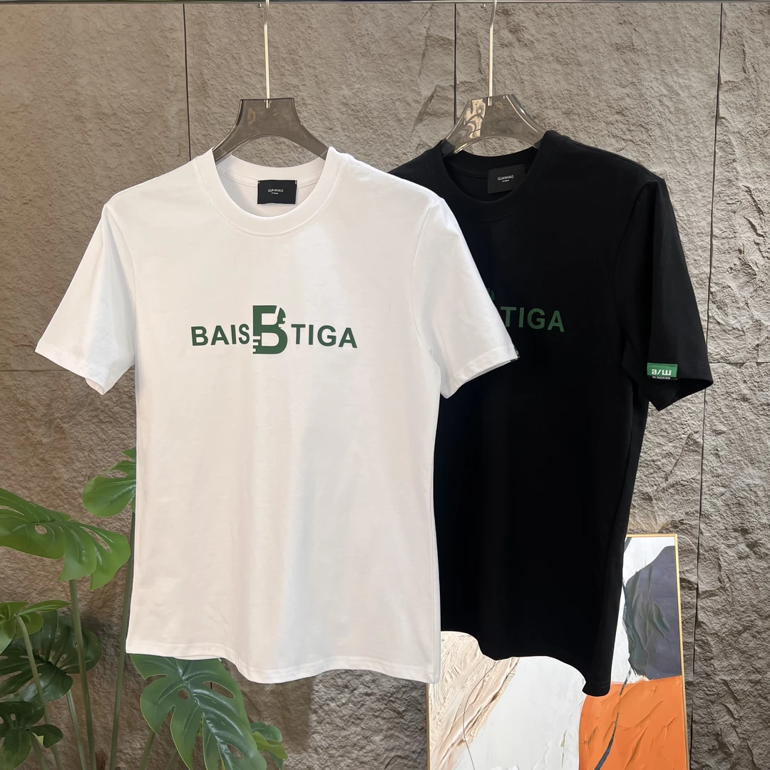 男士短袖t恤字母圆领轻奢时尚潮牌男装半袖休闲百搭夏季男款上衣