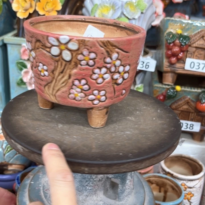 紫砂花盆粗陶材质多肉花盆