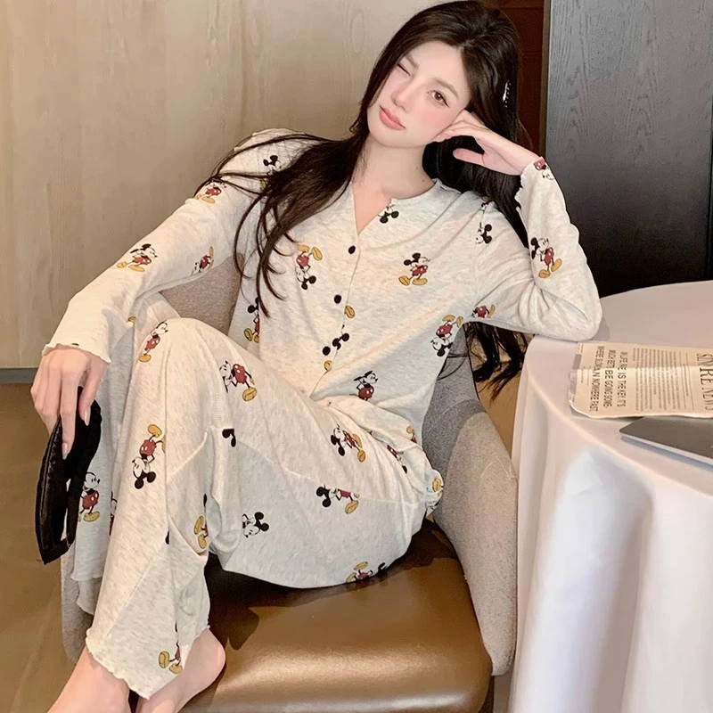 2025新款春夏季卡通米奇家居服睡衣女休闲时尚代尔棉可外穿套装