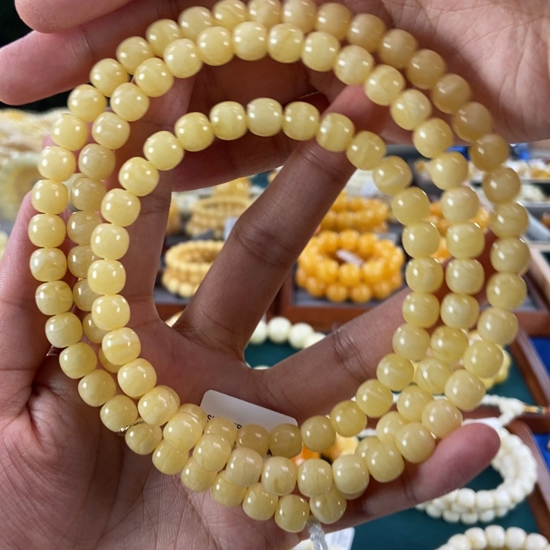 琥珀未镶嵌珠宝奇石8+虎皮108老型42.33