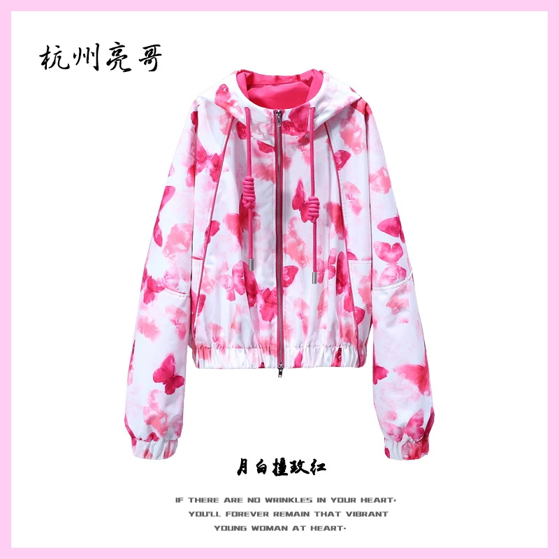 【亮哥女装】2025小众《少女的秘密》蝴蝶满印欧版冲锋衣5936-C0