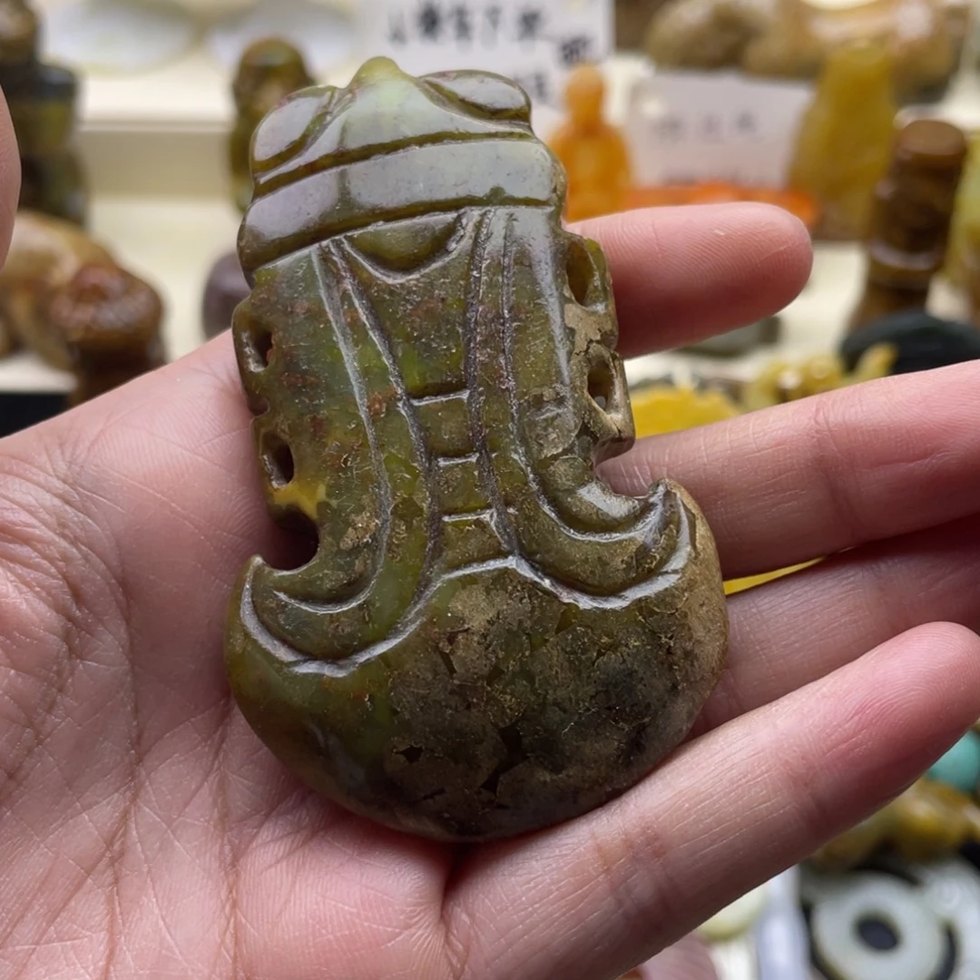 未镶嵌蛇纹石玉颈饰54
