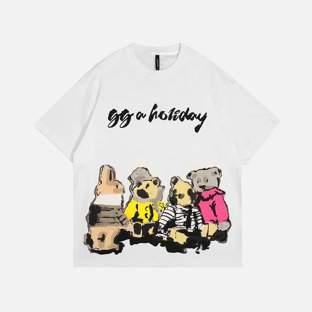 GGAHOLIDAY美式宽松印花圆领潮流休闲夏季街头时尚半袖T恤-152566