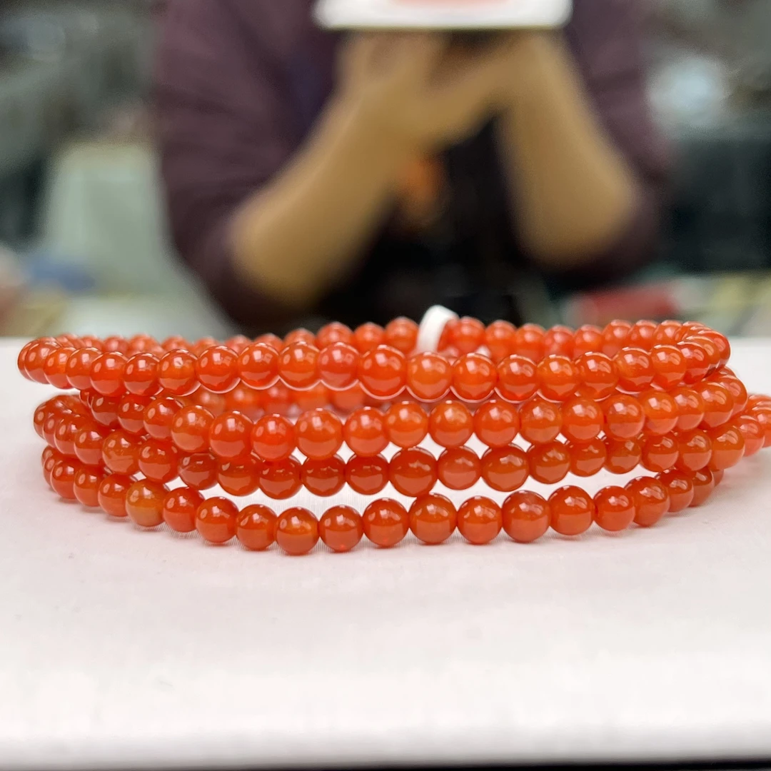 诚信经营支持年退换 南红小米珠多圈福利款4mm 多样性发一