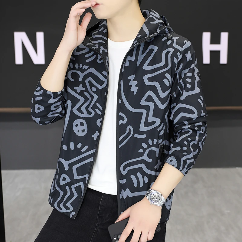 2025男士秋季时尚休闲百搭连帽夹克9821