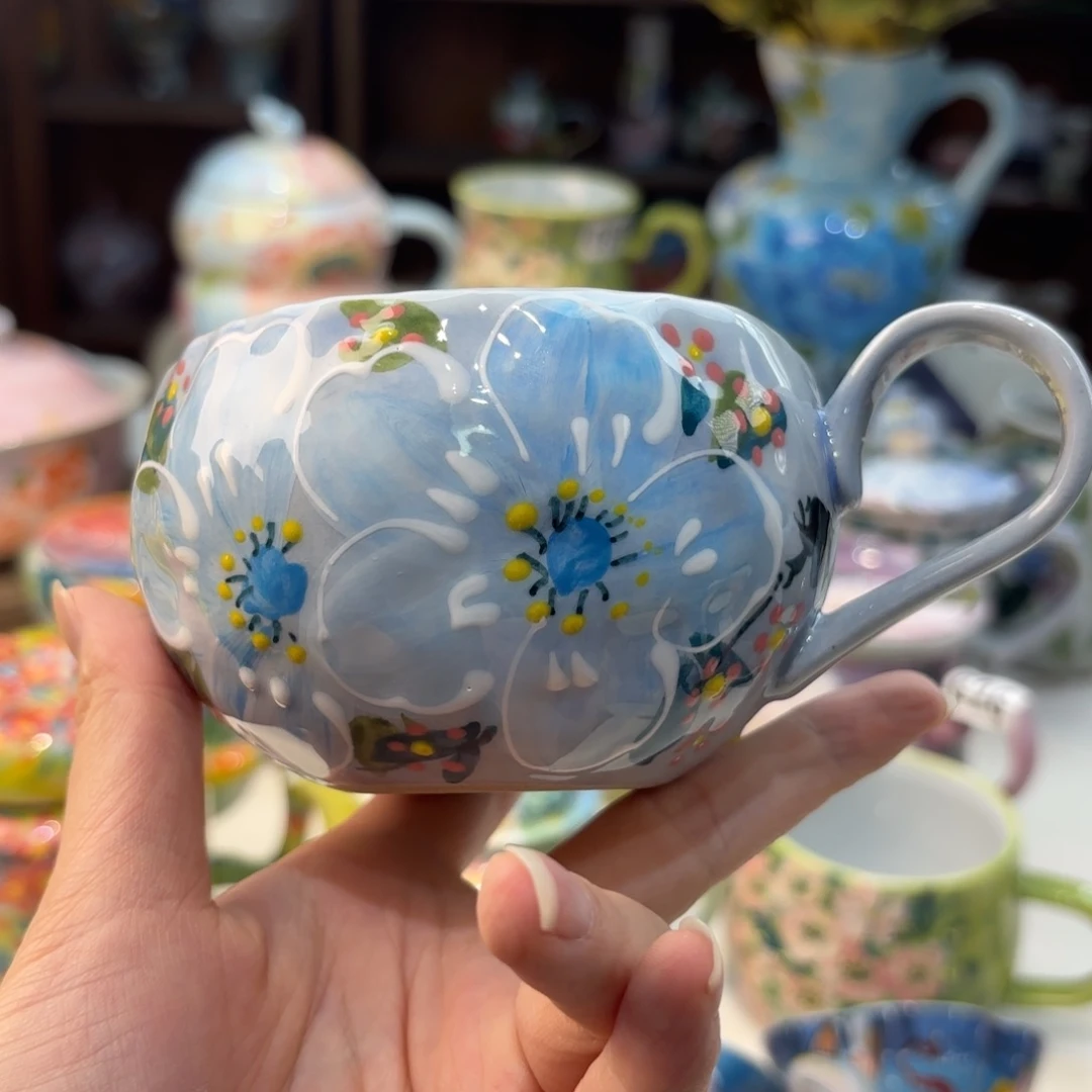 瓷片景德镇手绘高温釉下彩陶瓷茶具