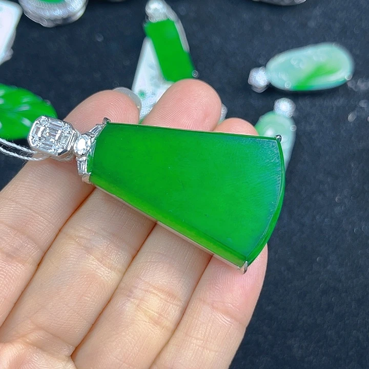 翡翠银S925镶嵌吊坠(不含链)