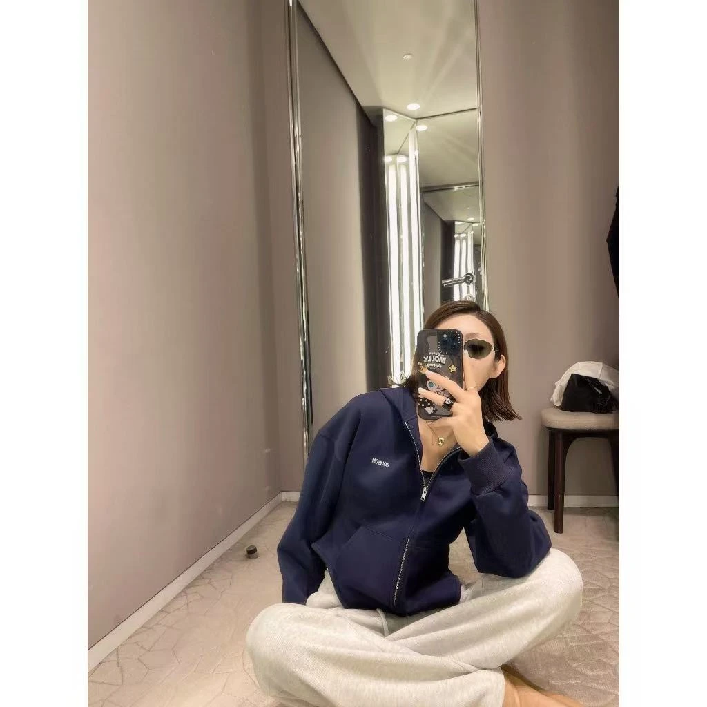 AMYLIANG｜【小腰精】25早春设计感立裁收腰连帽卫衣LANG-M5015