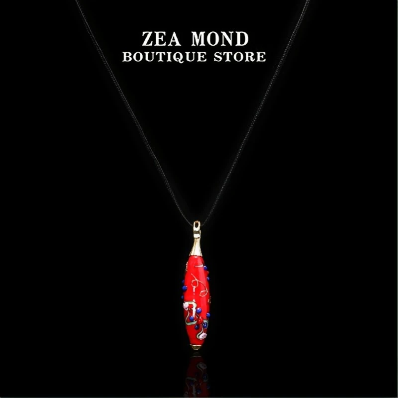 铜合金棉绳项链 ZEA MOND国风莫拉若琉璃女士百搭项链LJ-XL-2