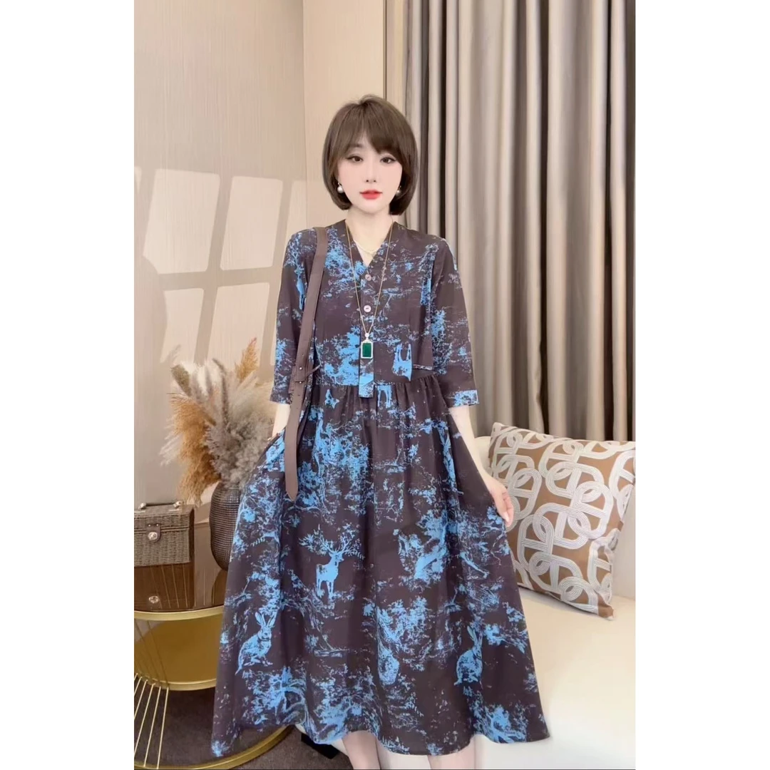 SHAIMI 晒米2025春季女士气质时尚连衣裙XJ504W96875-309