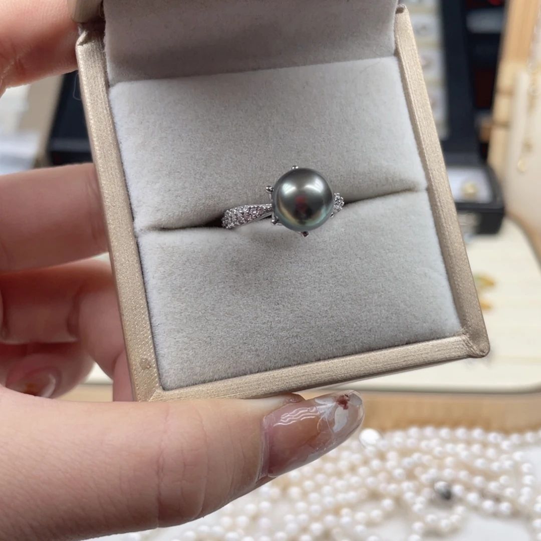 戒指海水珍珠银S925镶嵌E231