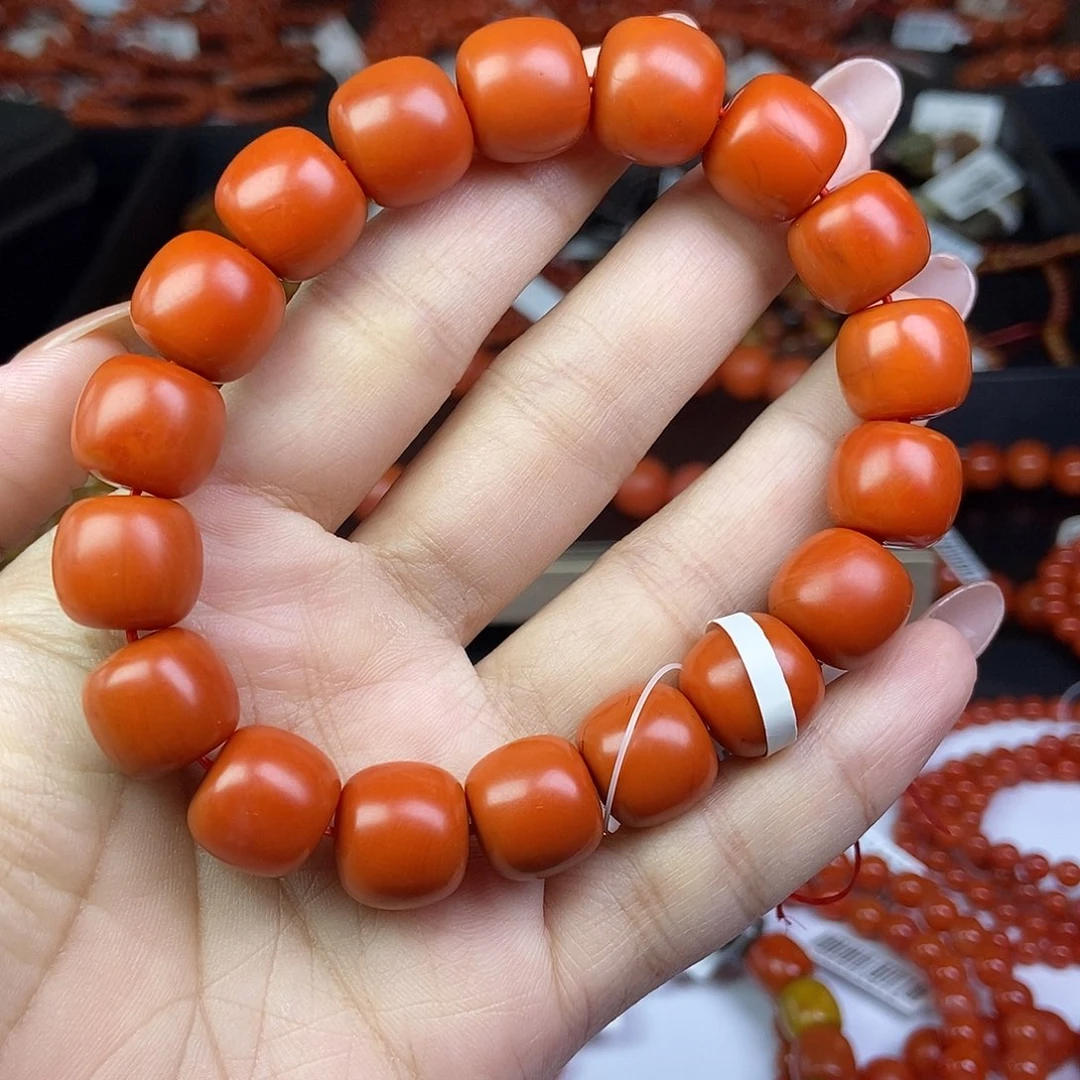 未镶嵌素圈南红玛瑙保山阿东寨锦红13mm