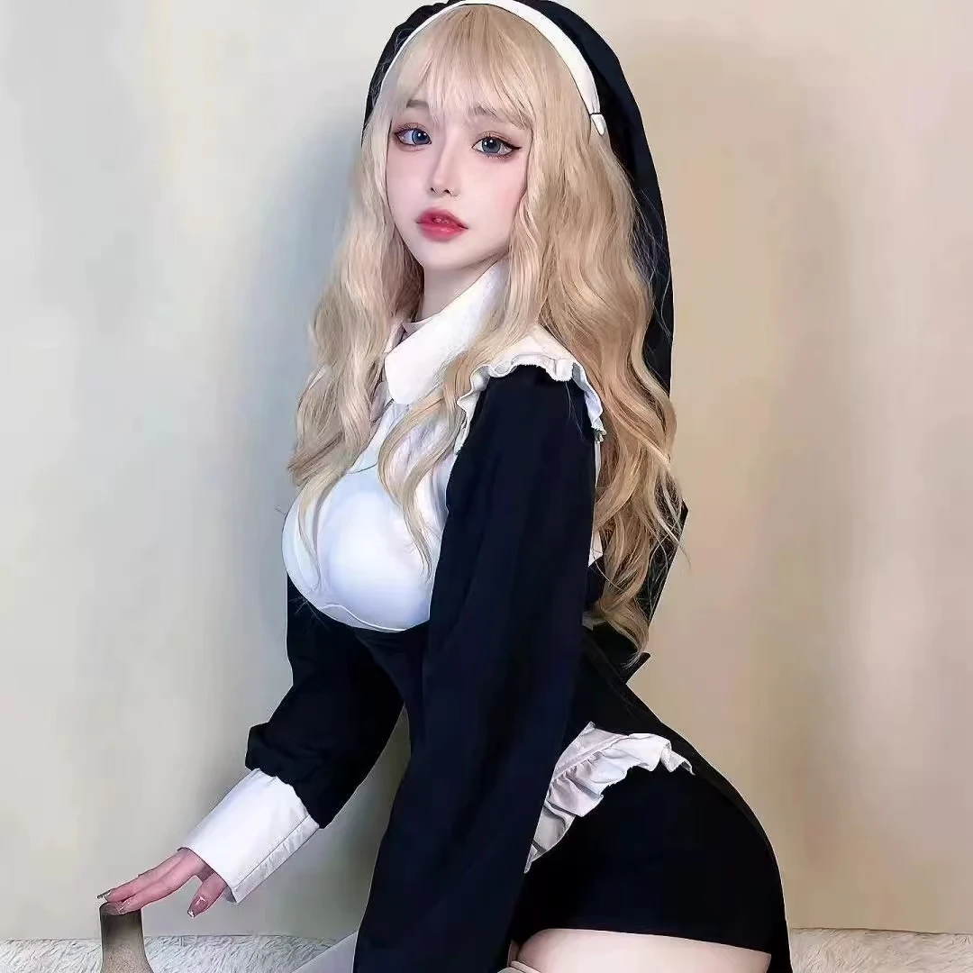 女佣修女cos服紧身万圣节变装修女服装修女变装同款cosplay网红