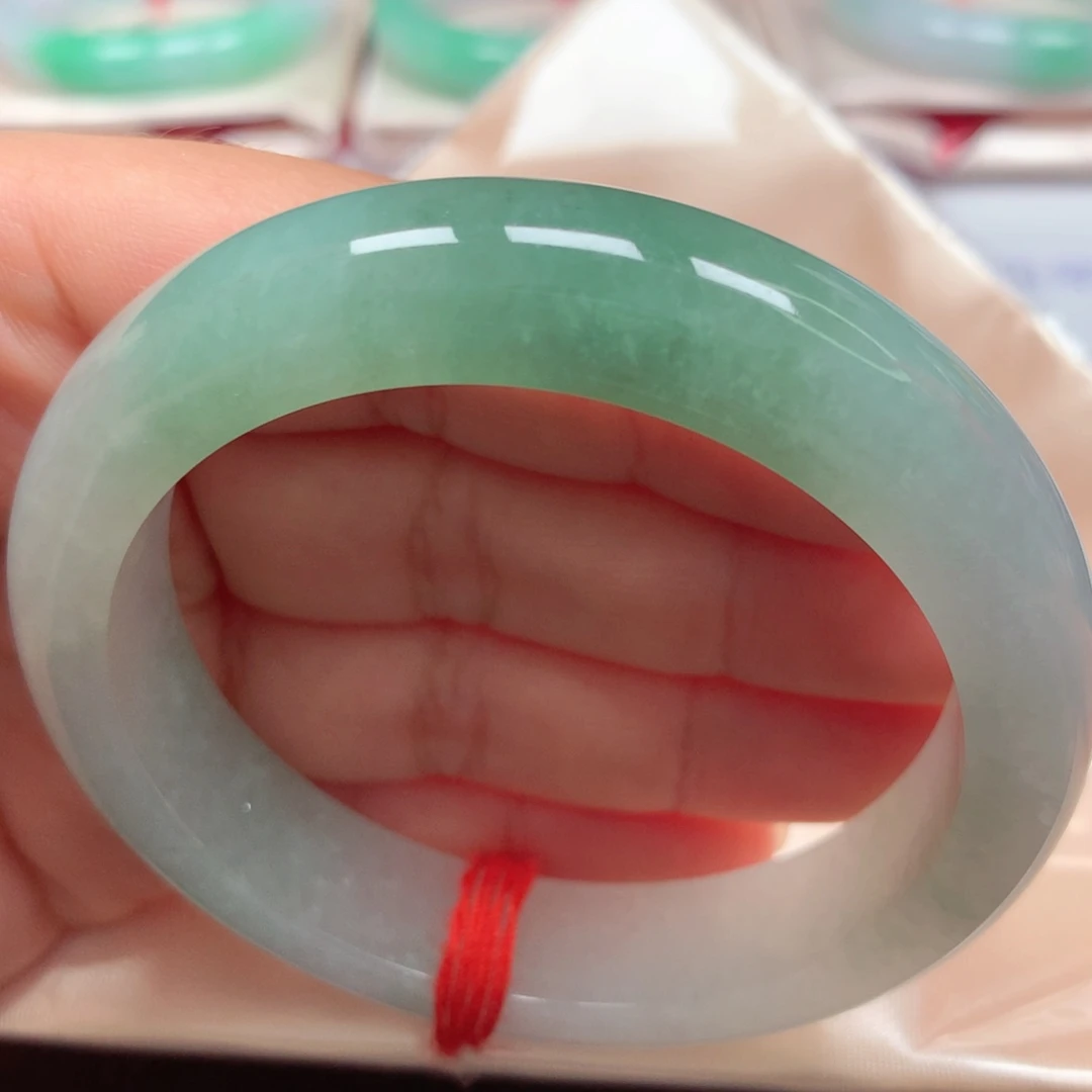 未镶嵌手镯翡翠27宽版冰绿