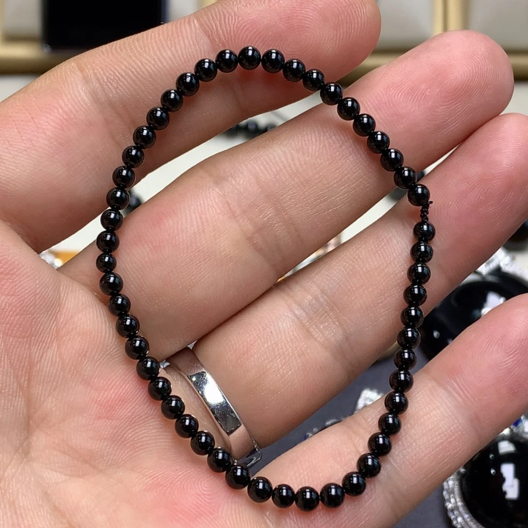 18K金镶嵌手链翡翠墨翠手串