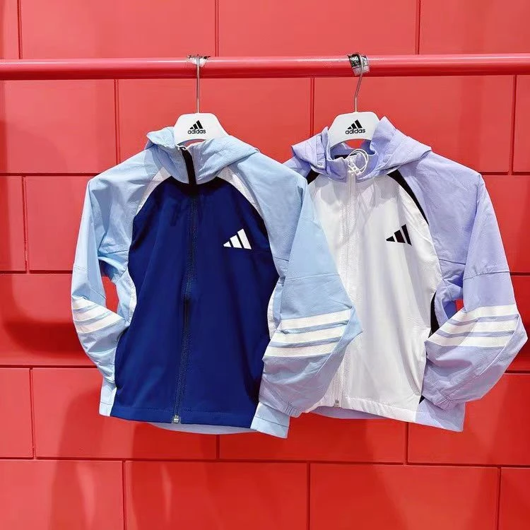 adidas阿迪达斯儿童时尚舒适休闲连帽运动夹克外套 JL6932、JL6933