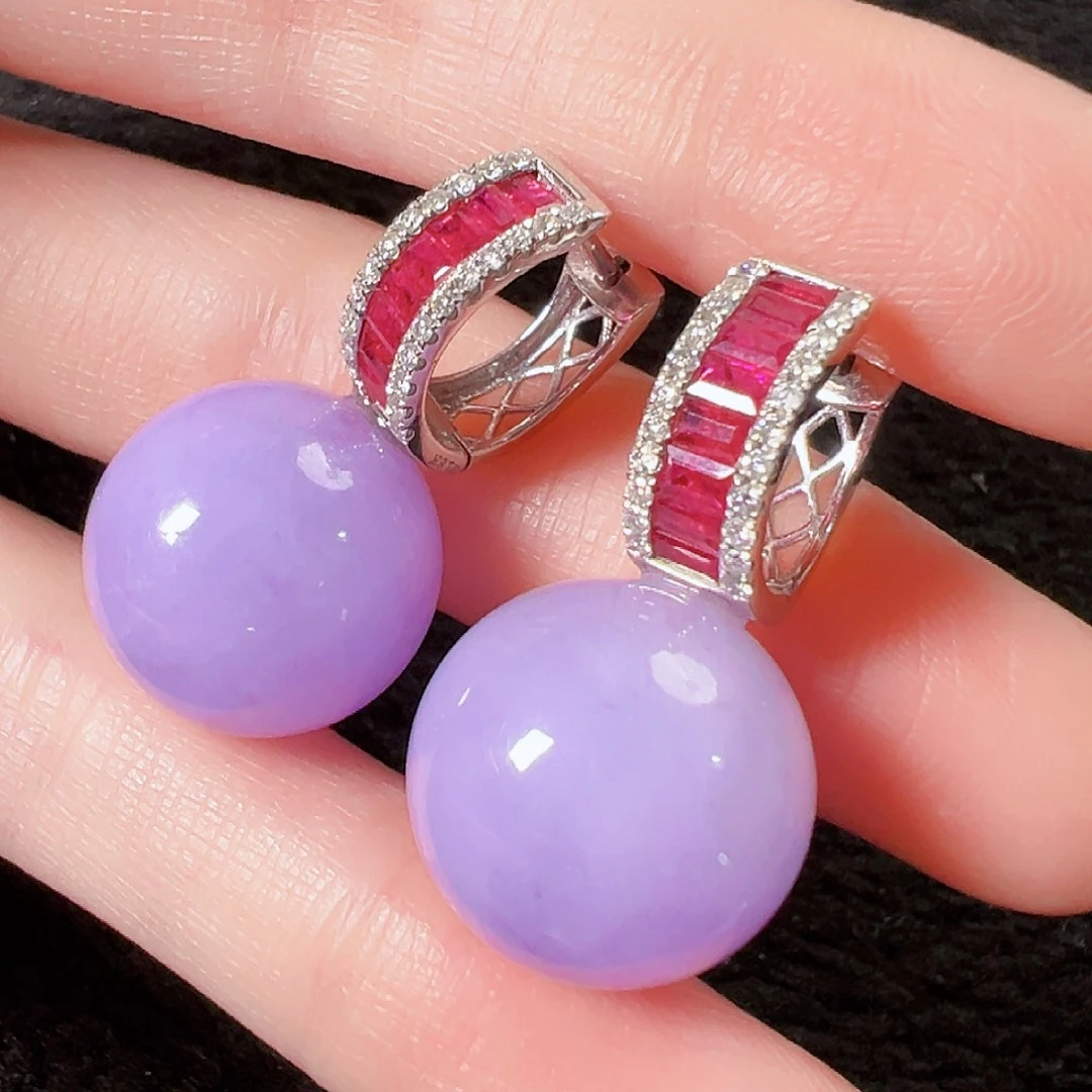 翡翠18K金镶嵌耳饰签收后24小时鉴赏期，过时不退