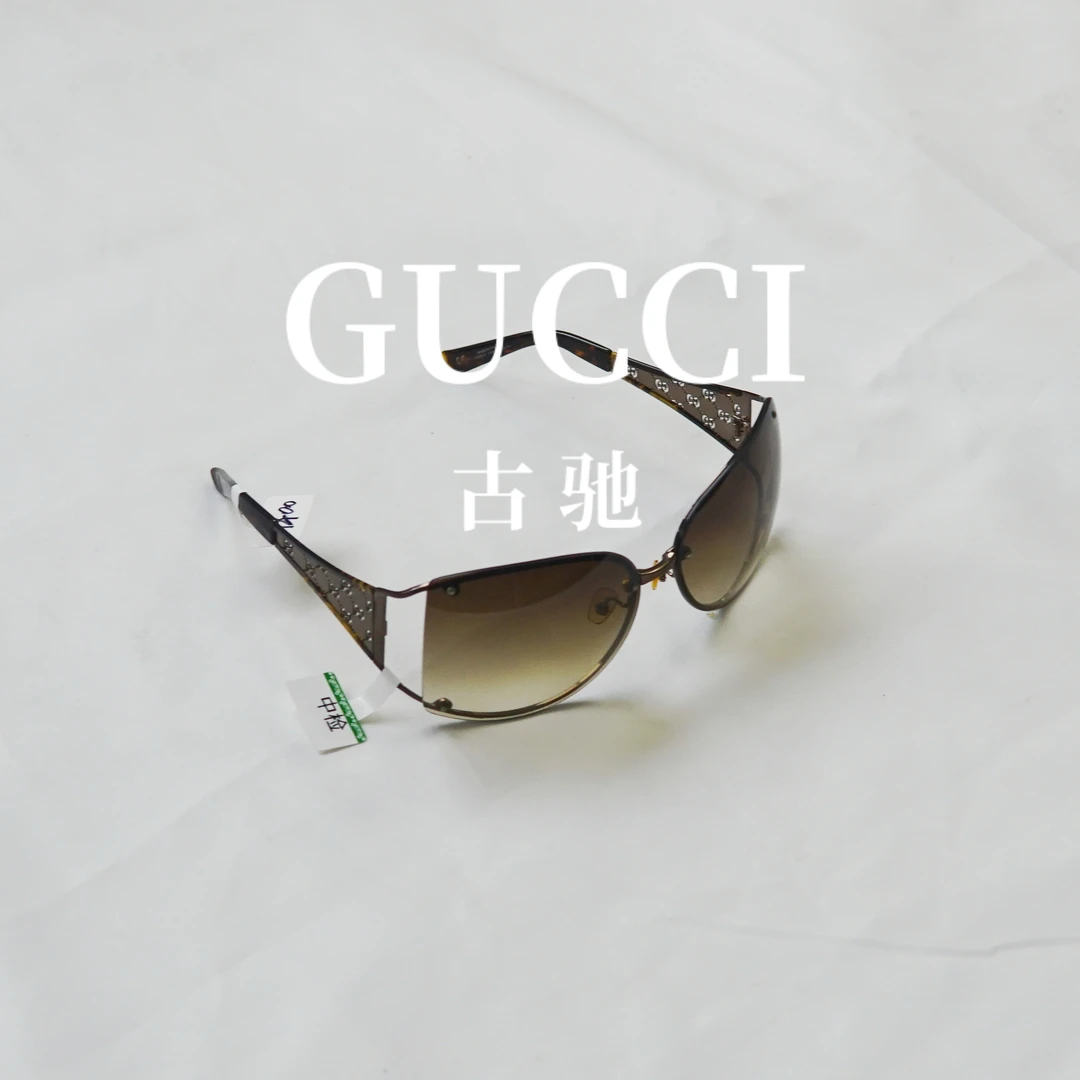 95新 GUCCI/古驰 棕色镂空双G墨镜/AR12311006/1006