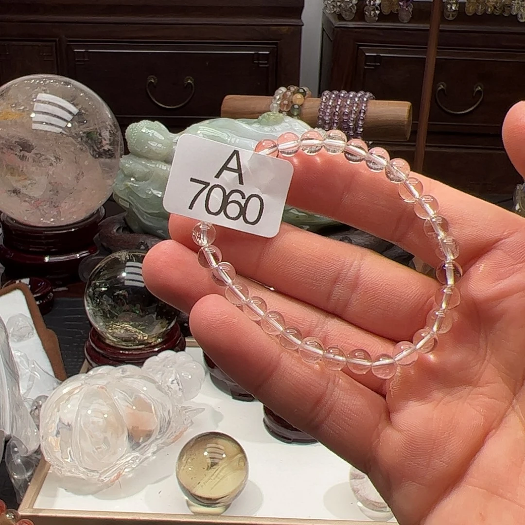 水晶手链未镶嵌天然白水晶手链