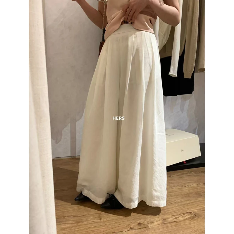 （6-8运贴）“慵懒感飘飘裤”简约随性高腰阔腿休闲裤气质百搭裙裤