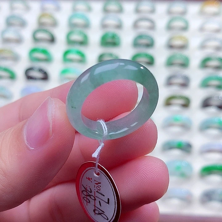 翡翠未镶嵌戒指17-18号