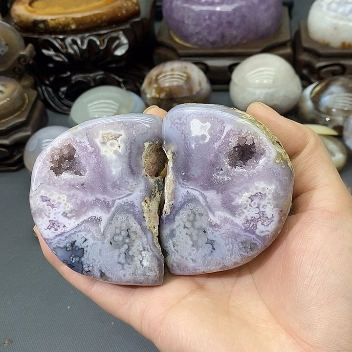 紫晶摆件未镶嵌聚宝盆