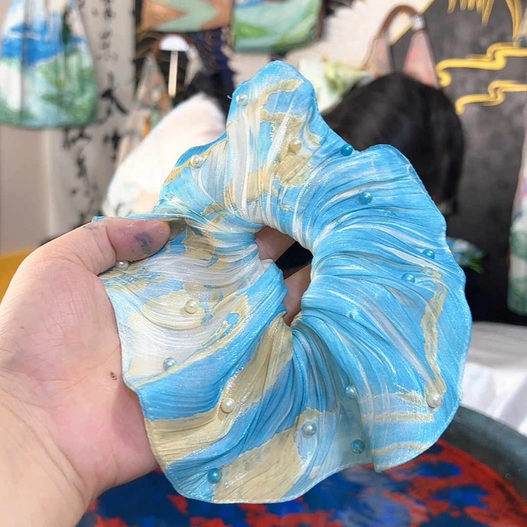 591精品百褶裙珍珠发圈